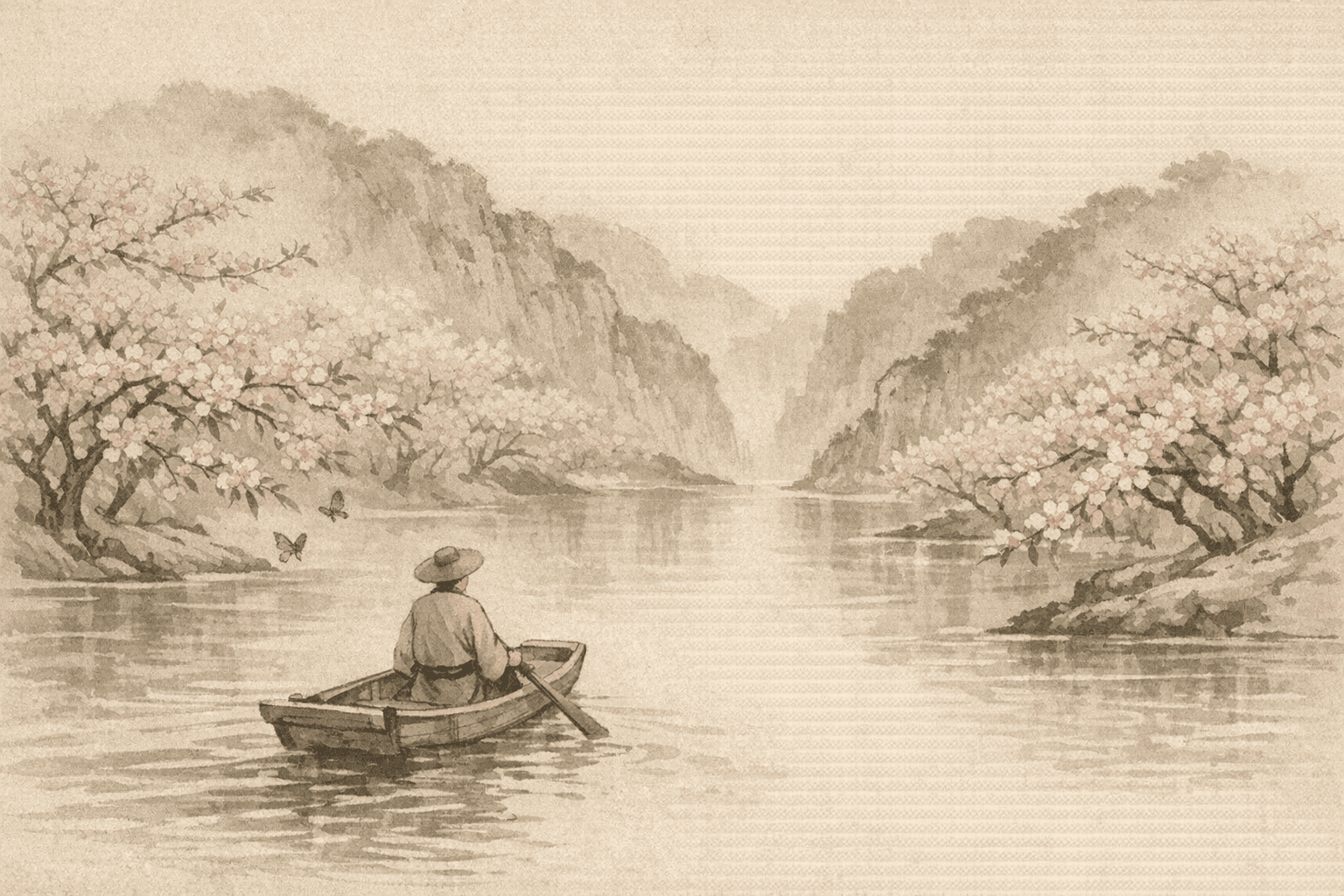 黄大仙第2签《王道真误入桃源》典故配图