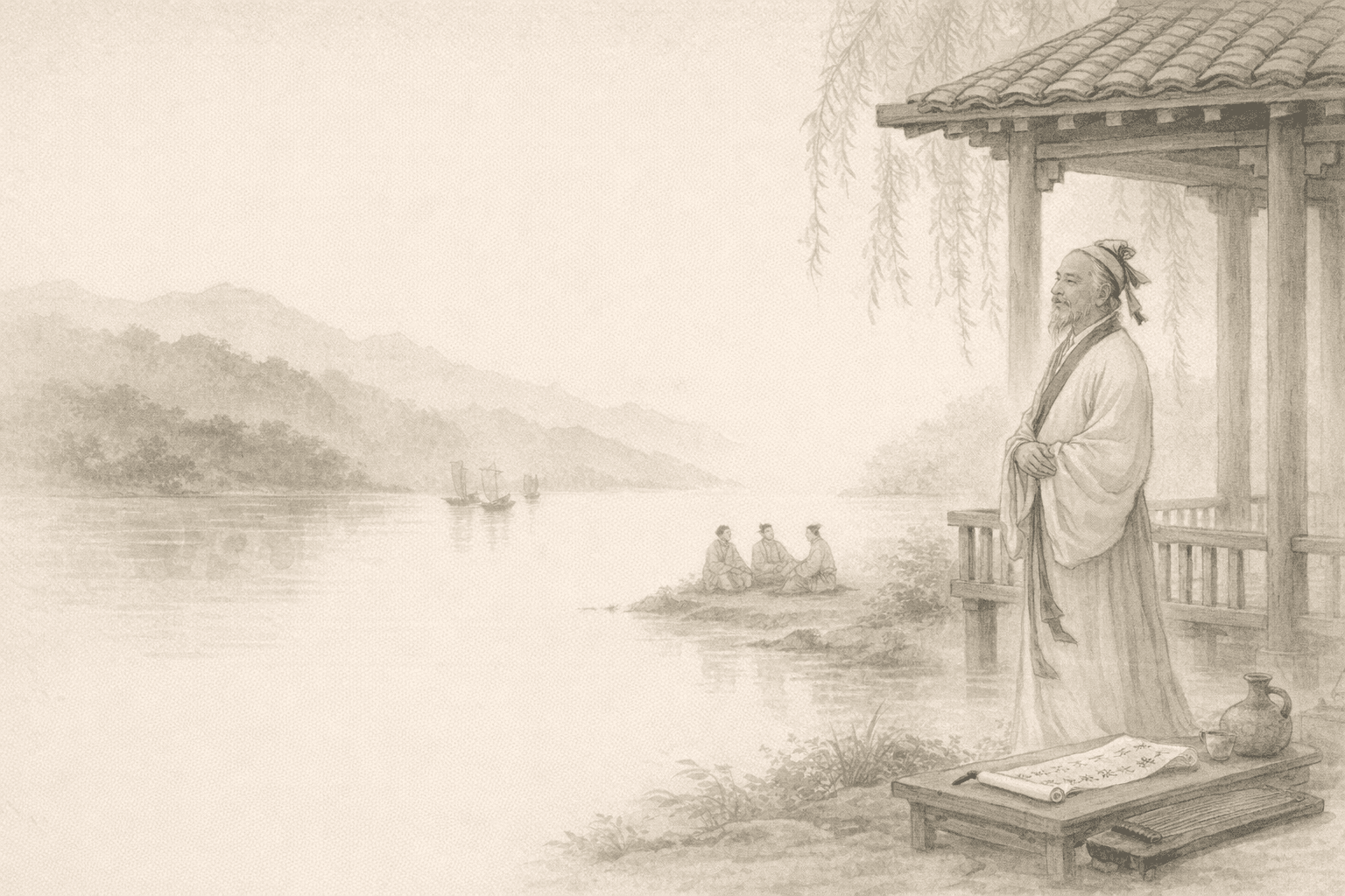 黄大仙第6签《王羲之归故里》典故配图