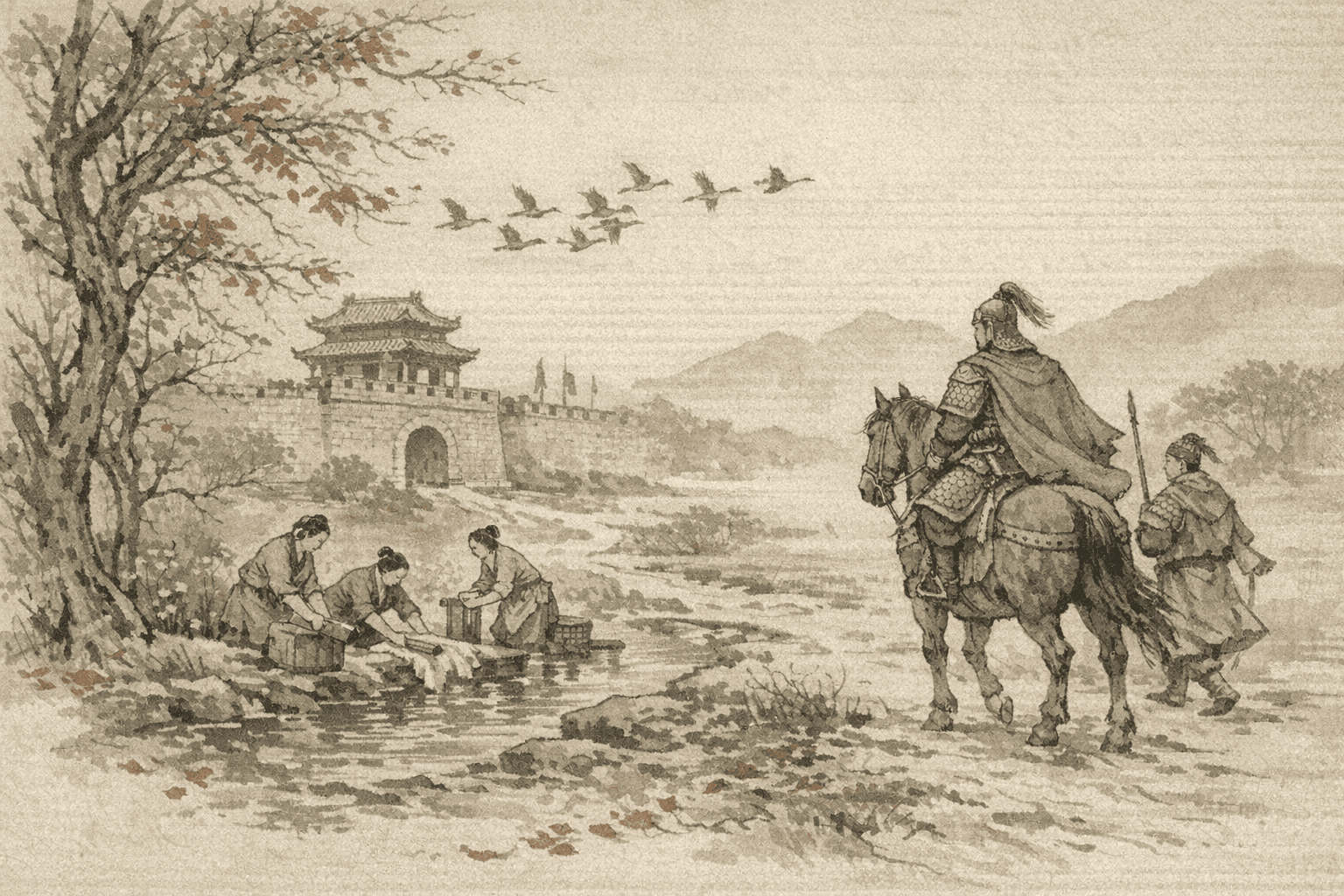 黄大仙第7签《仁贵归家》典故配图