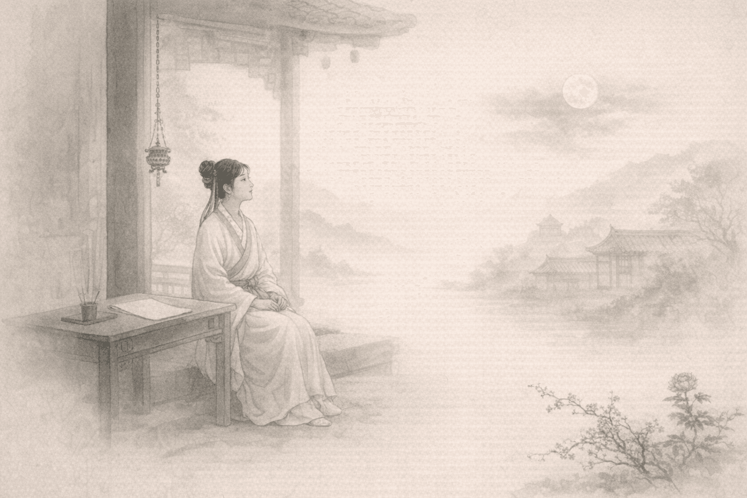 黄大仙第22签《陈妙常思春》典故配图