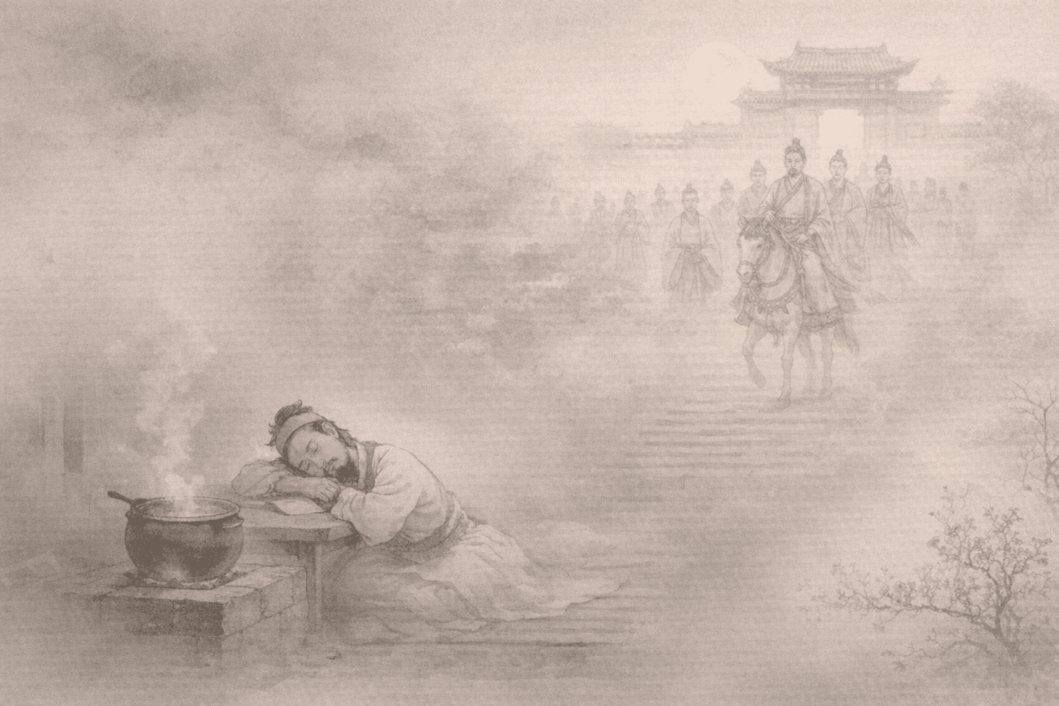 黄大仙第23签《邯郸幻梦》典故配图