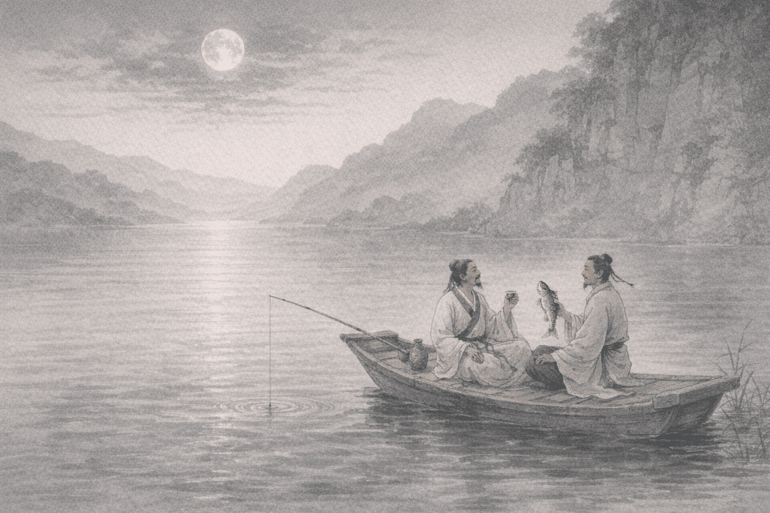 黄大仙第37签《东坡游赤壁》典故配图