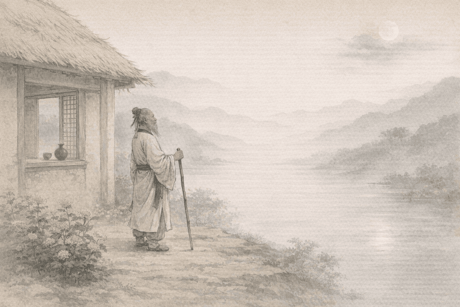 黄大仙第38签《陶渊明辞官》典故配图