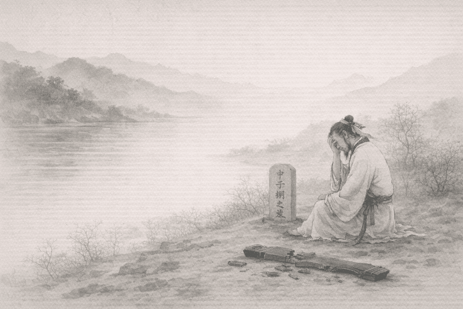 黄大仙第40签《俞伯牙碎琴》典故配图