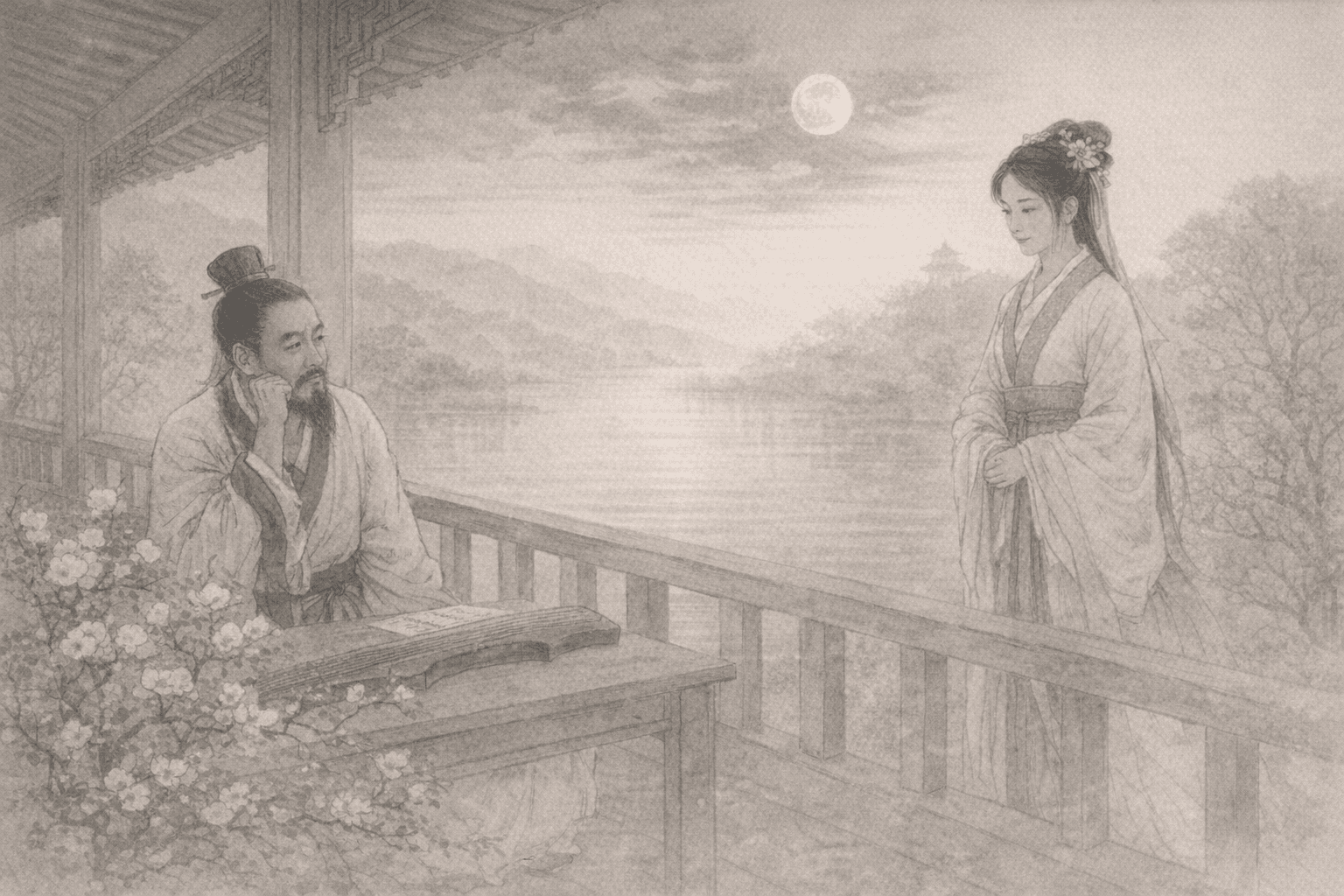 黄大仙第42签《王允献貂蝉》典故配图