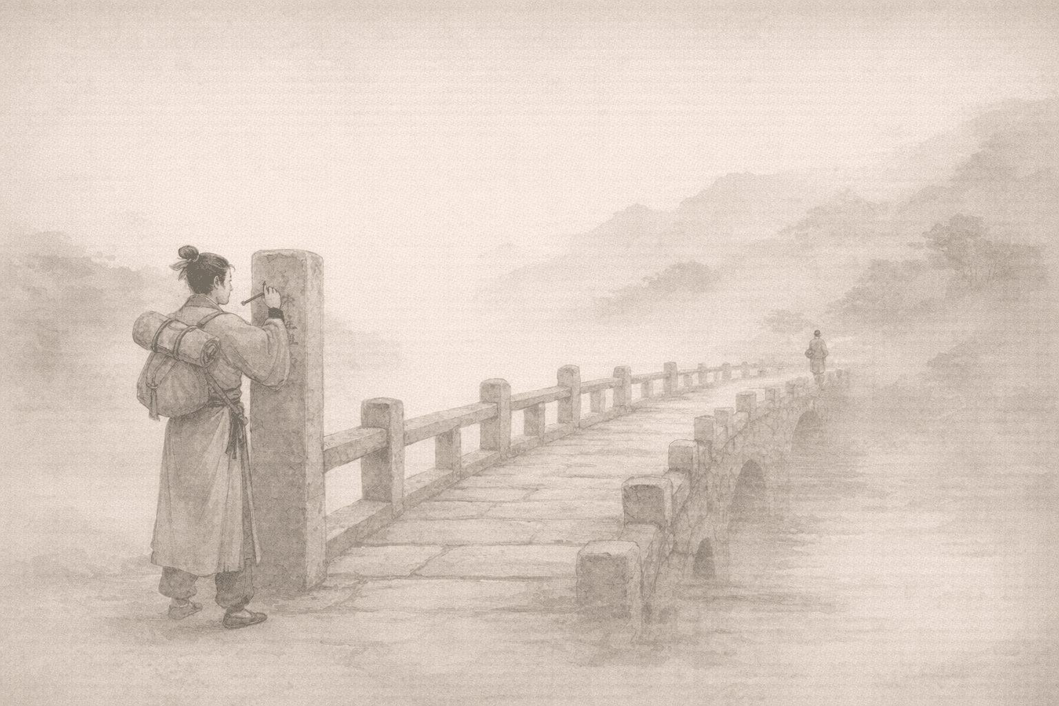 黄大仙第49签《司马相如题桥》典故配图