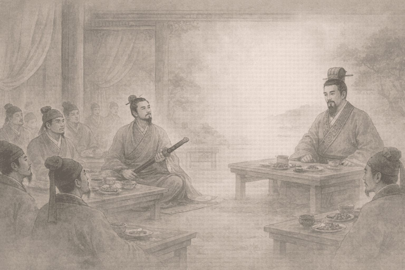 黄大仙第53签《冯煖客孟尝》典故配图