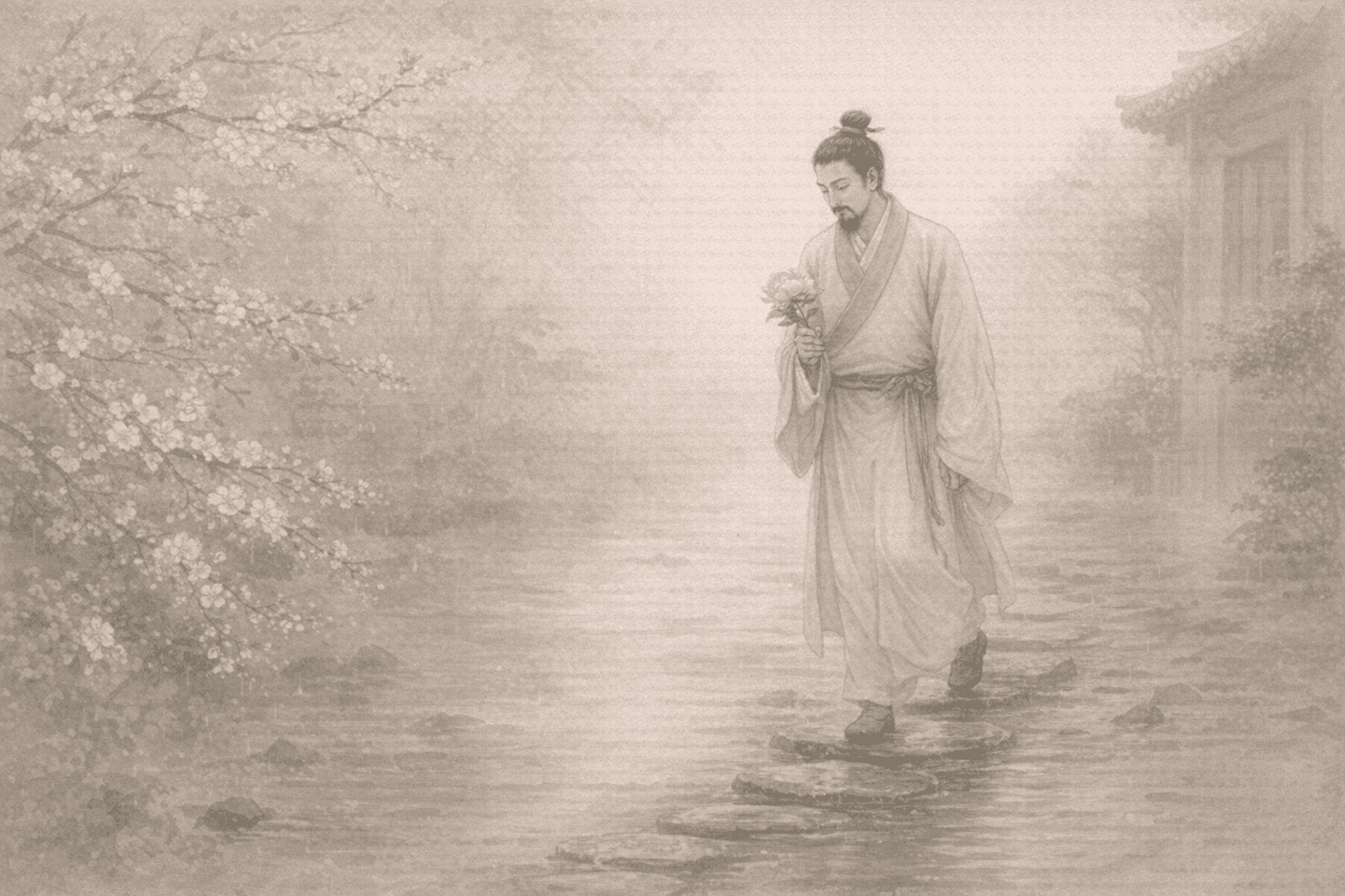 黄大仙第57签《独占花魁》典故配图