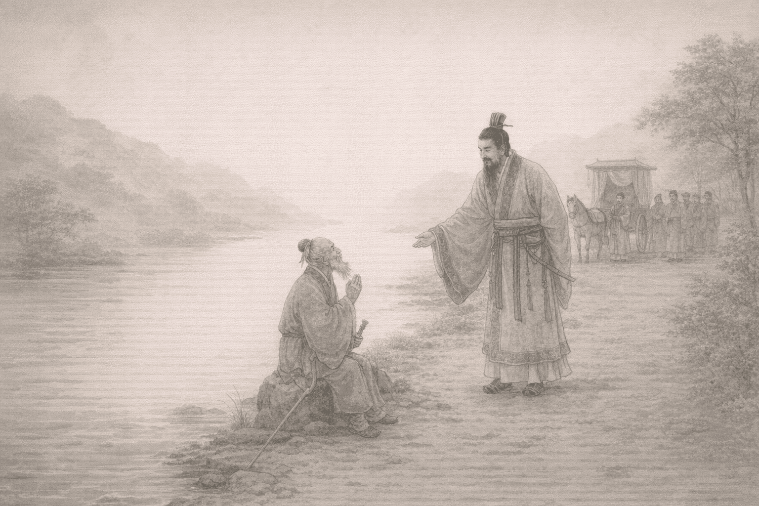 黄大仙第68签《姜公遇文王》典故配图