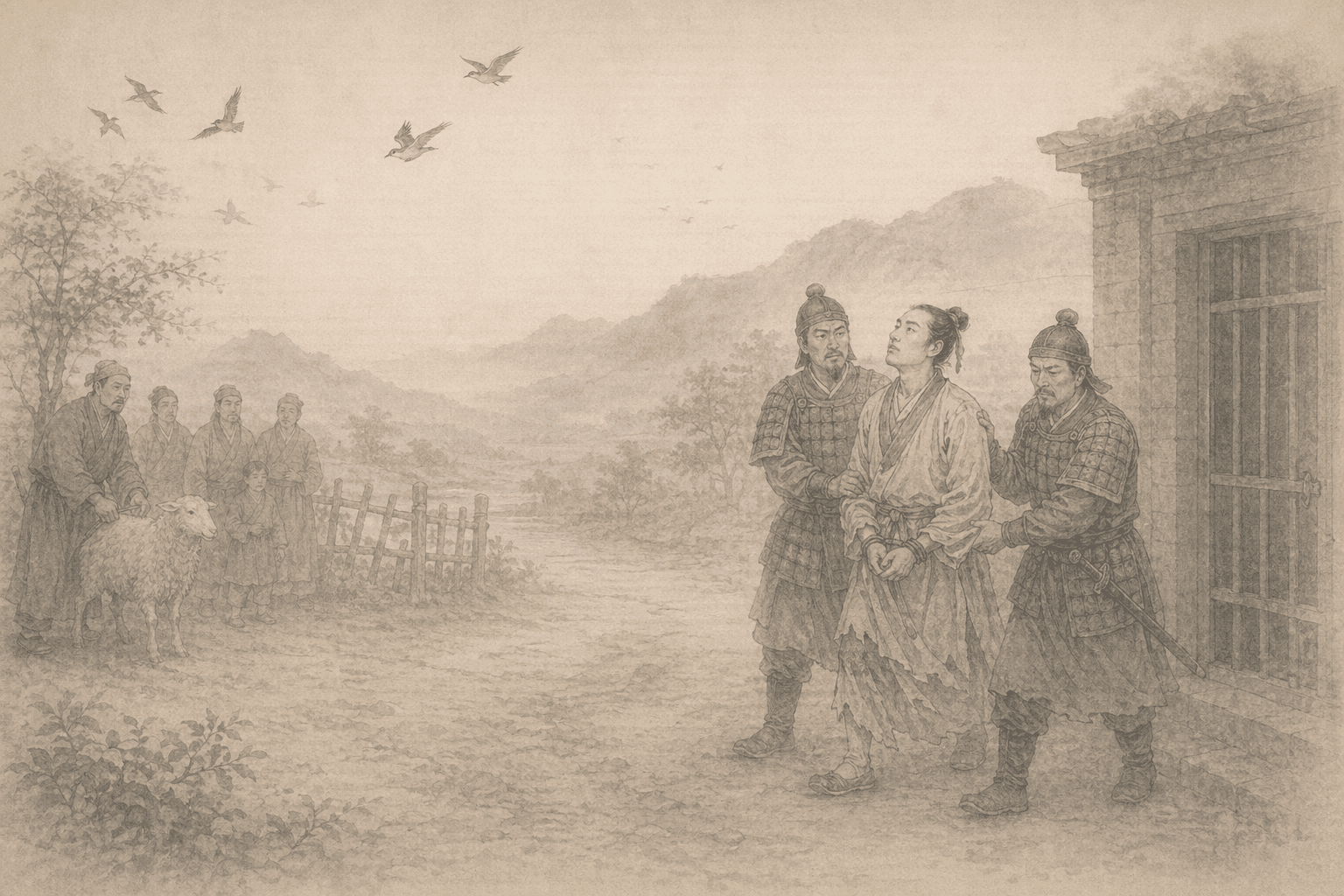 黄大仙第77签《公冶长入狱》典故配图