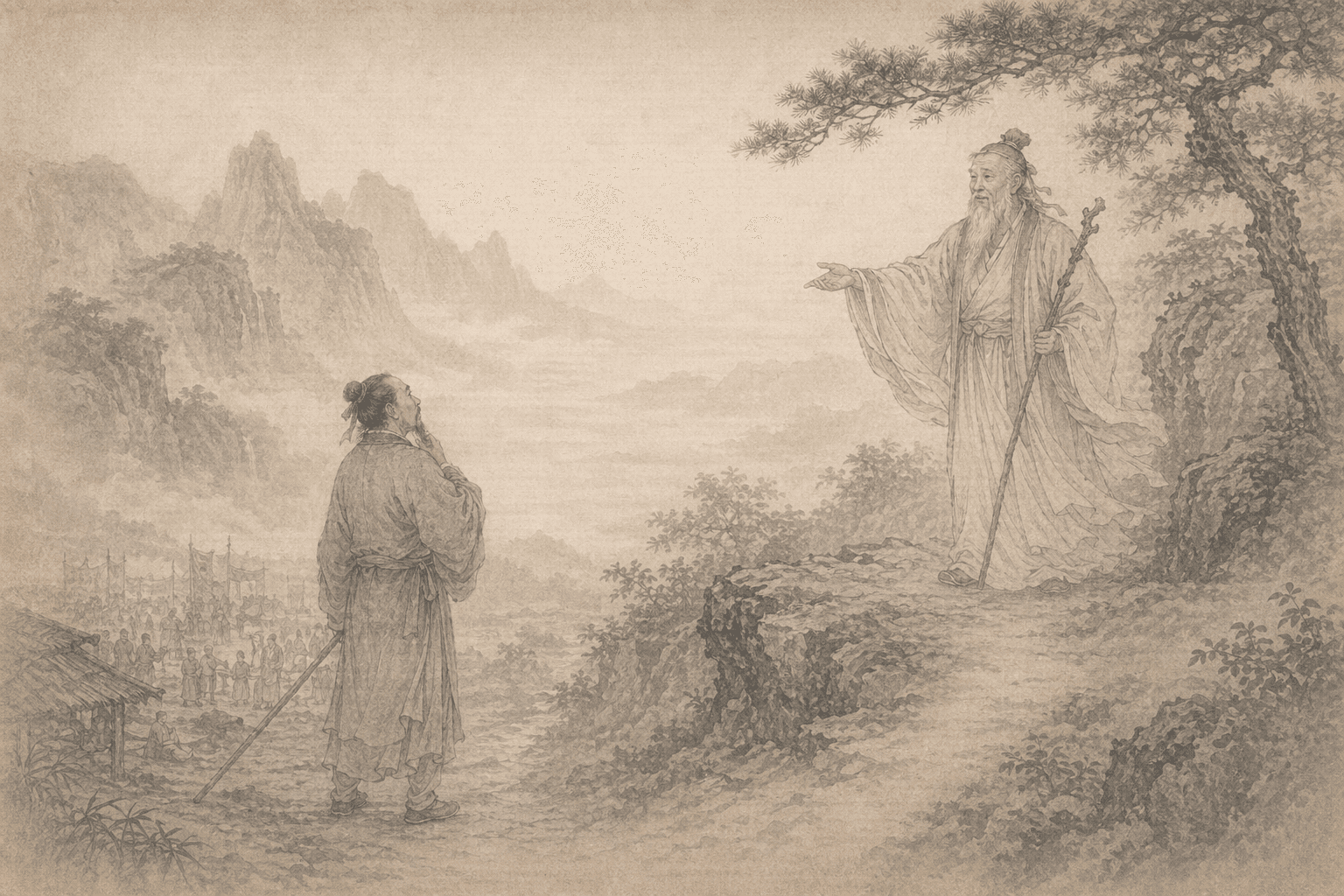 黄大仙第83签《赤松子招隐》典故配图