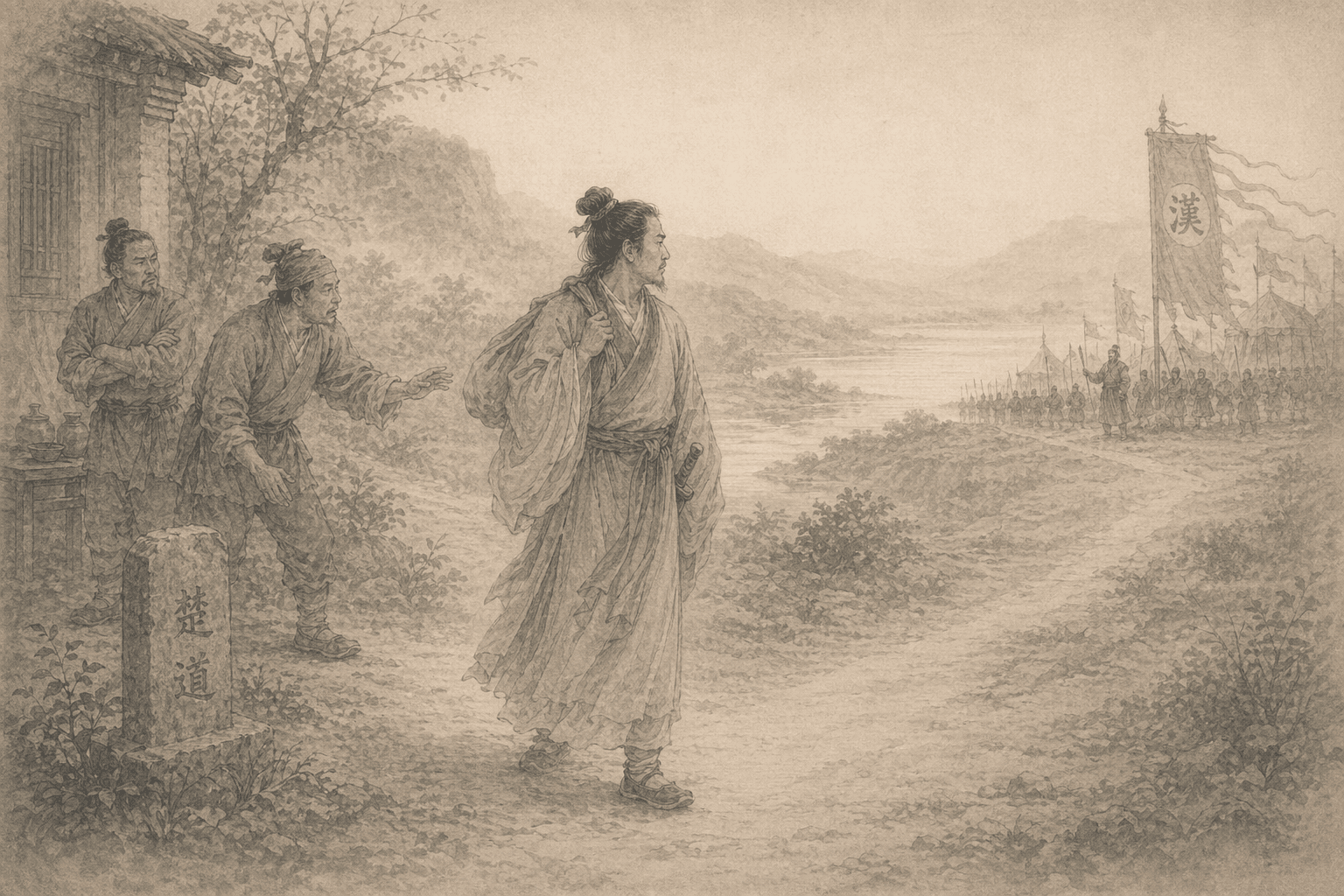 黄大仙第84签《韩信弃楚归汉》典故配图