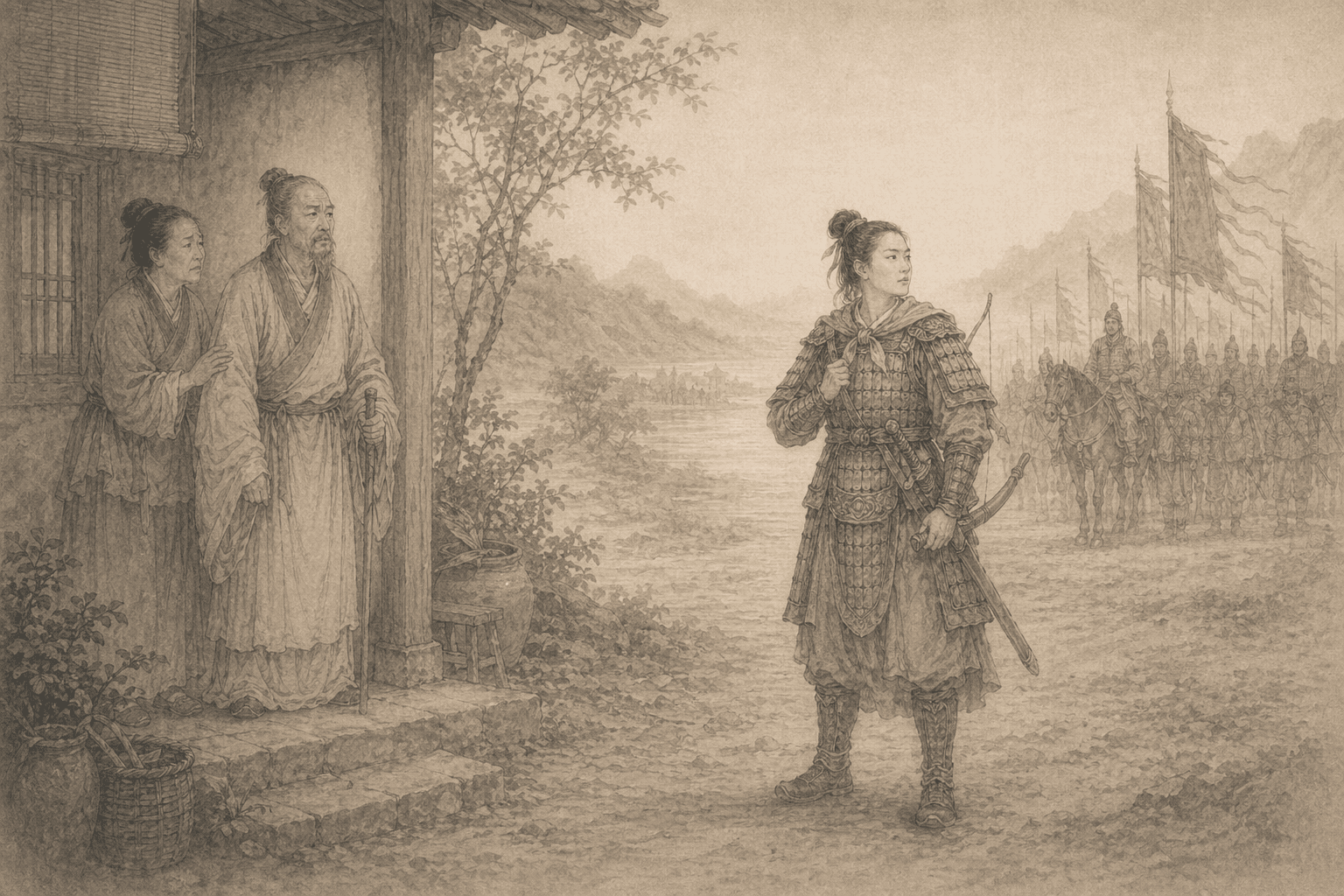 黄大仙第88签《花木兰从军》典故配图