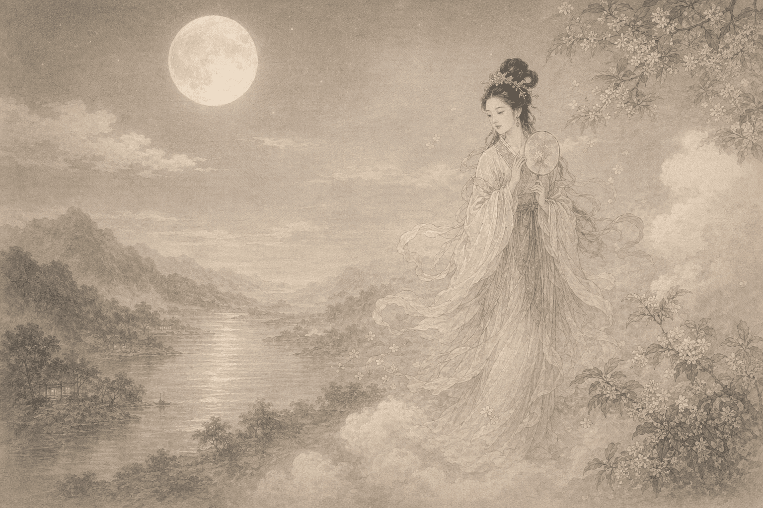 黄大仙第91签《月里嫦娥》典故配图