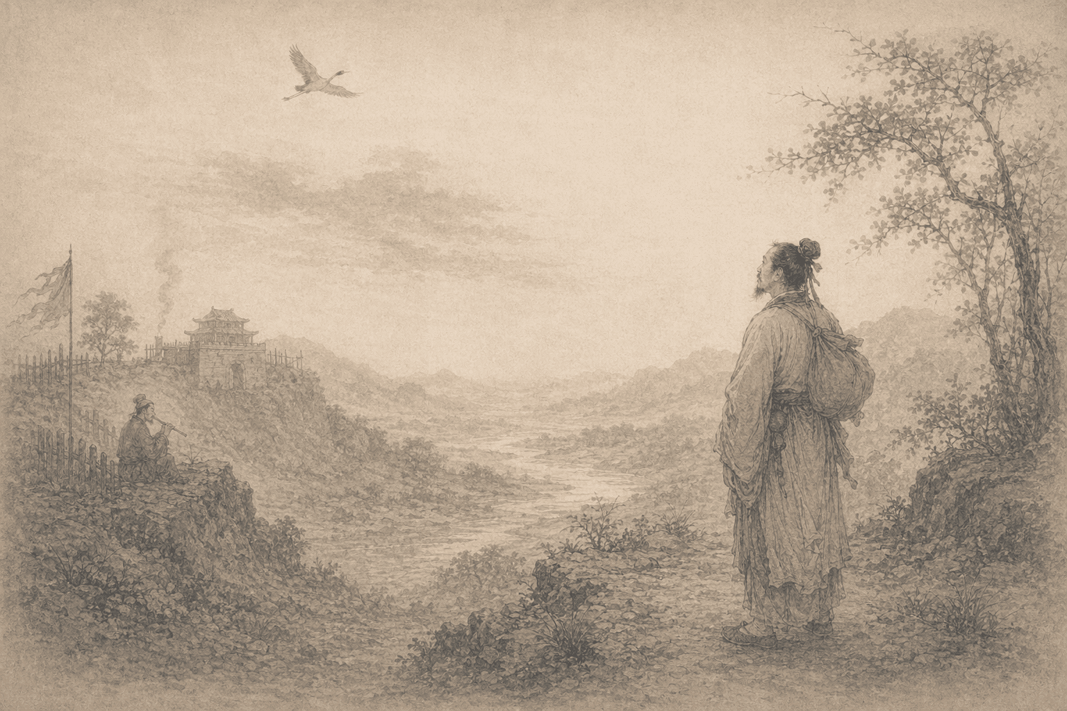 黄大仙第96签《游子思家》典故配图