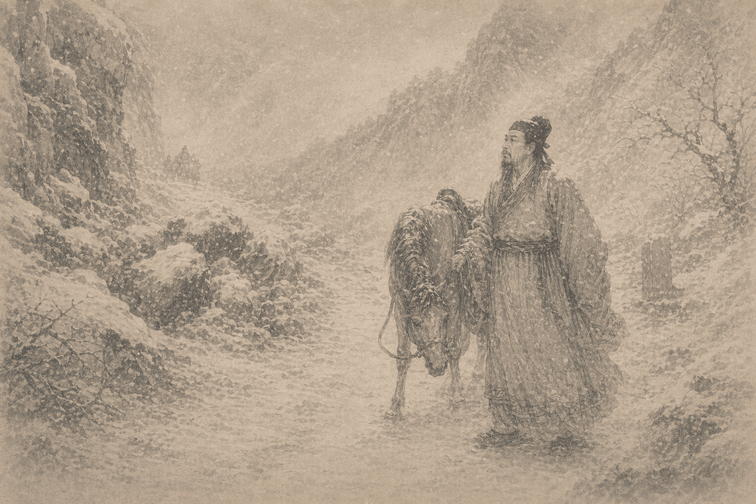 黄大仙第99签《韩文公遇雪》典故配图